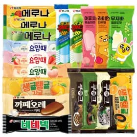 메로나 20개 비비빅 팥 20개 아이스크림 바 40개
