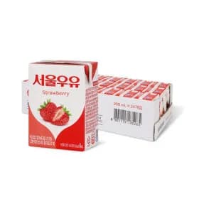 서울우유 딸기우유 200ml 24팩 딸기맛 24개