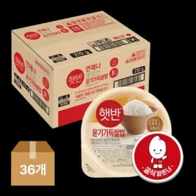 햇반 백미 윤기가득쌀밥 210g 36개