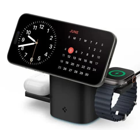 슈피겐 qi2 15W 3in1 맥세이프 고속 무선 충전기 거치대 EF223MS