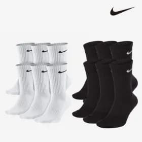 나이키 스우시 에브리데이 3+3 6팩 크루삭스 스포츠 양말 중목 장목 SX7664-100 6개