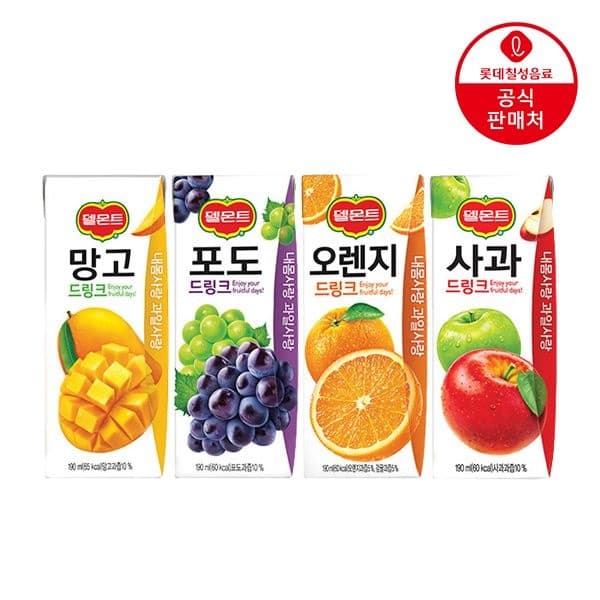 델몬트 드링크팩 4종 190ml 48팩