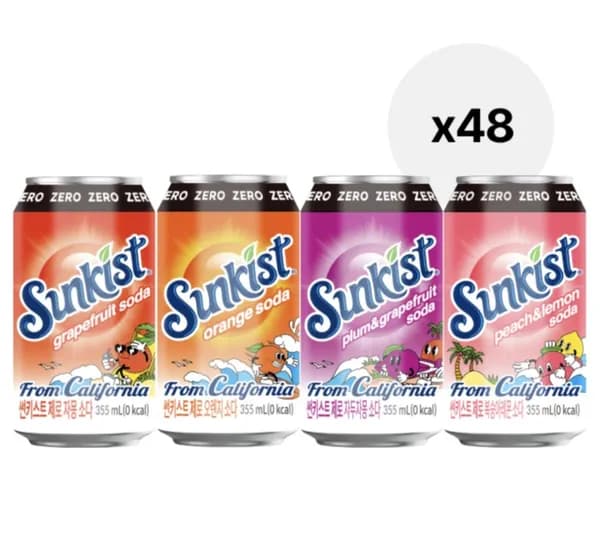썬키스트 제로소다 355ml 48입