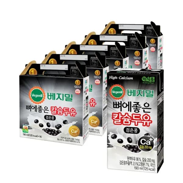뼈에좋은칼슘 검은콩 두유 190ml 80팩
