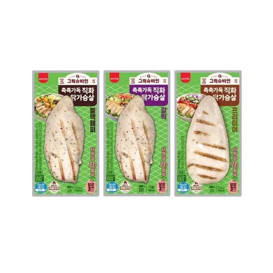그릭슈바인 냉동 직화 닭가슴살 100g 3종 20팩