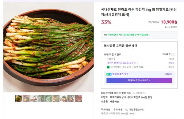 전라도 여수 파김치 1kg