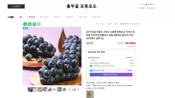 씨없는 고당도 신품종 충랑포도 프리미엄 캠벨포도 선물세트
