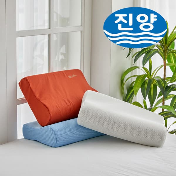 진양 커버포함 황토 메모리폼 경추 베개