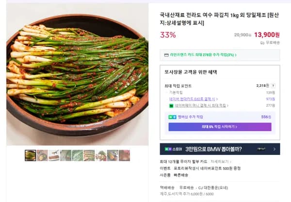 전라도 여수 파김치 1kg