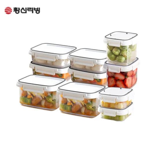 향균 밀폐 반찬용기 스카이락 밀폐용기 10개