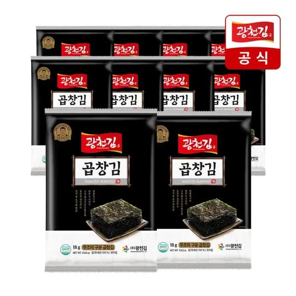 구운 곱창김 전장김 (무조미) 18g 10봉