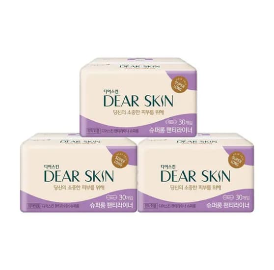 디어스킨 팬티라이너 슈퍼롱 30매 3개