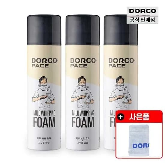 도루코 페이스 마일드 휘핑폼 250ml 3개 수건