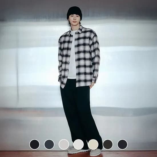 지오다노 기모 테리 와이드팬츠