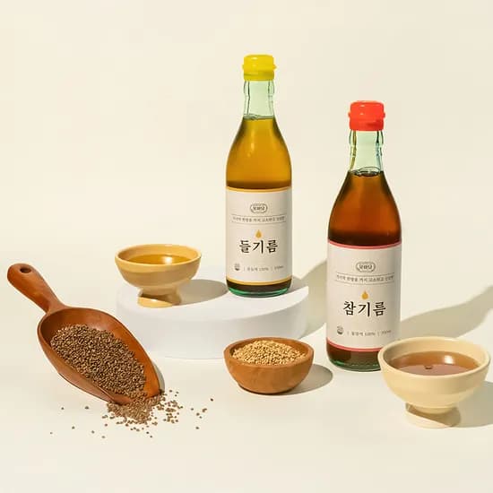100%통참깨 통들깨 참기름 350ml