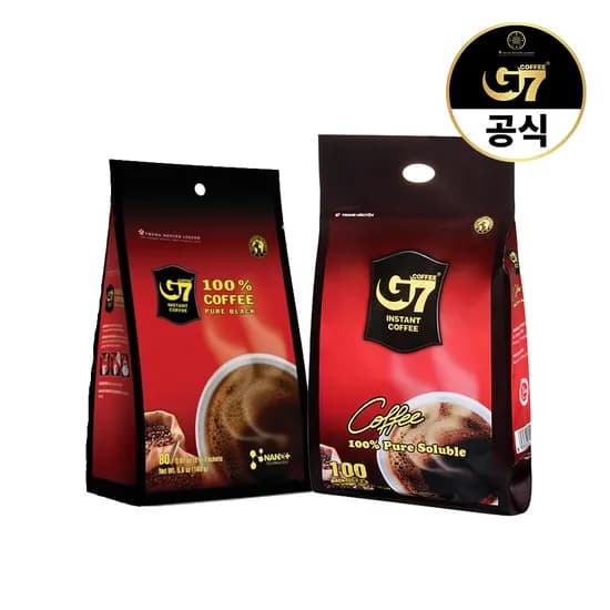 G7 베트남 블랙커피 2g 180개입 100개입+80개입 베트남