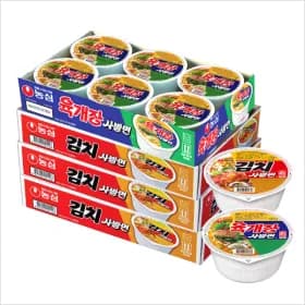 김치사발면18개 + 육개장사발면 6개 (15,410원/무료 배송)