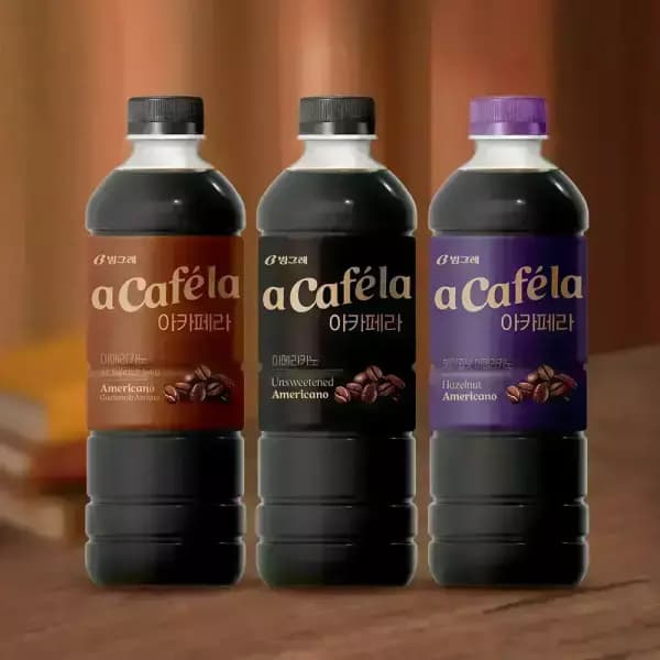 빙그레 아카페라 1L 12병 아메리카노/헤이즐넛/과테말라 (18,450원/무료 배송)