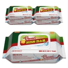 렛츠클린 물걸레청소포 대형 5팩/총150매 (팩당30매) 고급형 (6,500원/무료 배송)