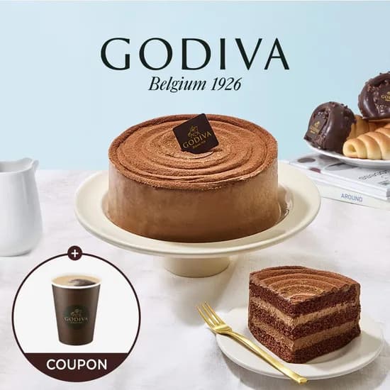 고디바 레이어케이크/솔티카라멜 초콜릿 케이크+아메리카노 쿠폰 (35,200원) (무료)