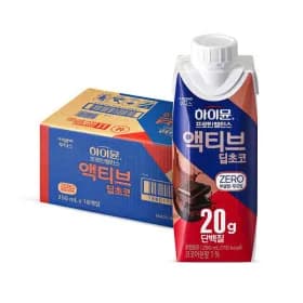 하이뮨 프로틴 밸런스 액티브 딥초코 ZERO(250mlx18입) (유클18,560원/무료 배송)