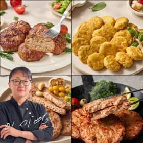 오뗄 급식의대가 떡갈비 300g 2개+고기완자 300g+직화함박스테이크 300g 세트 (9,270원) (무료)