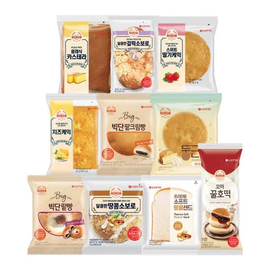 롯데 기린빵 10종 10개 골라담기 (9,900원/무료 배송)
