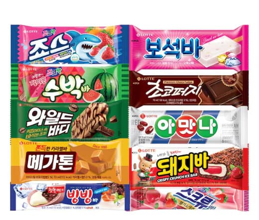 아이스크림 바류 10종 5개(아맛나/돼지바/메가톤/와일드바디/빙빙바 등) (20,132원) (무료)
