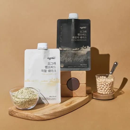 오그래 햄프씨드 곡물/흑임자 쉐이크 45g 50팩 (15,900원) (무배)