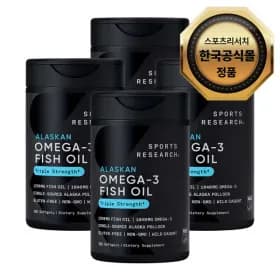 스포츠리서치 오메가3 피쉬 오일 3배 강도 소프트젤 90정 4병