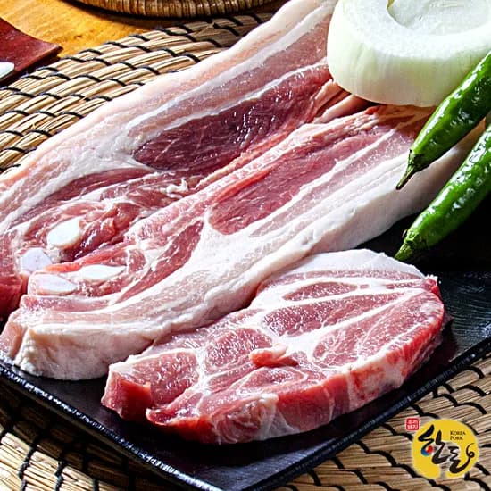 으뜸한돈 냉장 구이용 삼겹살 목살 1kg
