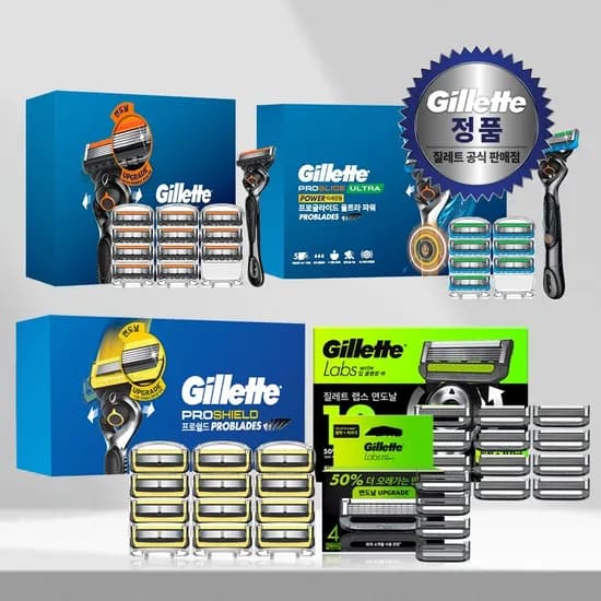 질레트 면도날 면도기 프로쉴드 스킨텍 랩스 프로글라이드
