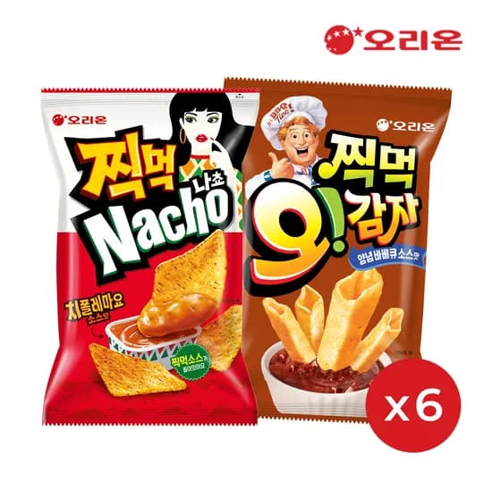 찍먹 나쵸치폴레마요 84g 6개 + 오감자딥 양념바베큐 75g 6개(토스/카카오) (13,430원) (무료)