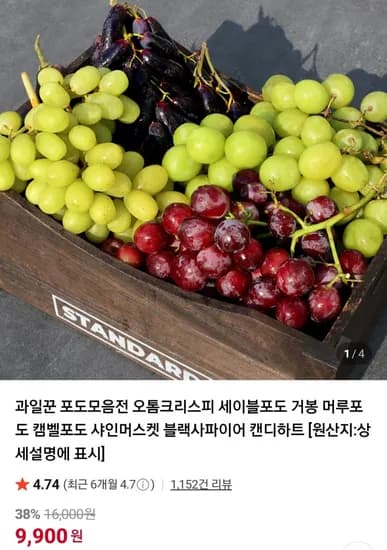 세이블포도 1kg (6,900원) (멤버십무료)