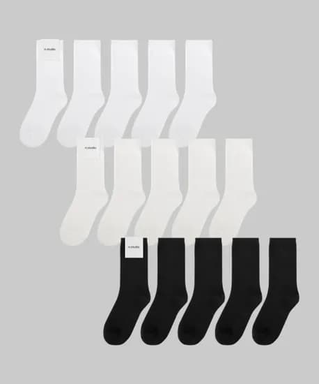 코시모 미들 삭스 블랙/화이트/코튼화이트 (10,500원) (무료)