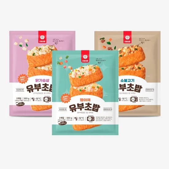 천일 유부초밥 3종 골라담기 햄야채 소불고기 닭가슴살 360g 3개