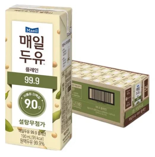 매일두유 99.9 플레인, 190ml, 24개 (13,150원) (와우무료)