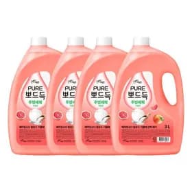 피죤 퓨어 뽀드득 주방세제 자몽향 3L 4개