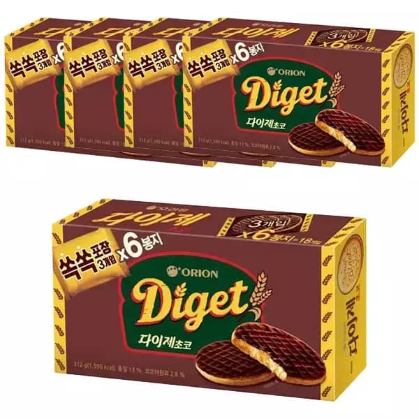 오리온 다이제 초코 312g 5개