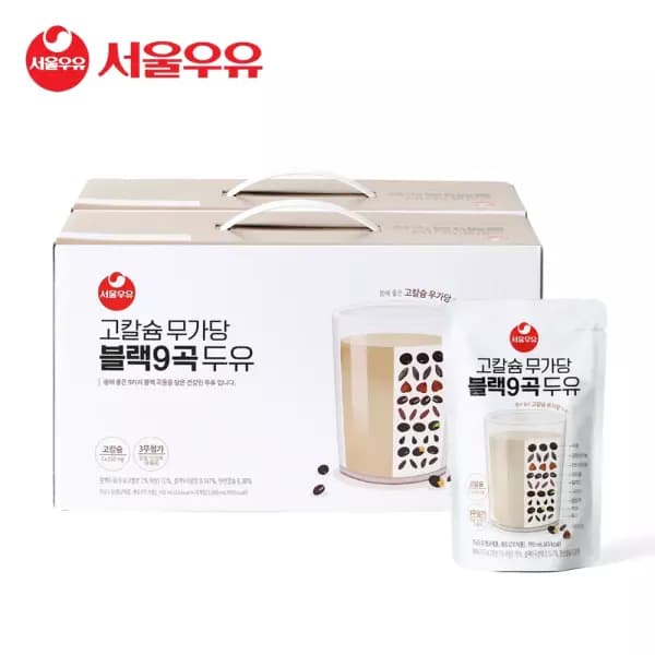서울우유 고칼슘 무가당 블랙9곡 두유 40팩 (티멤16,250원) (무료)