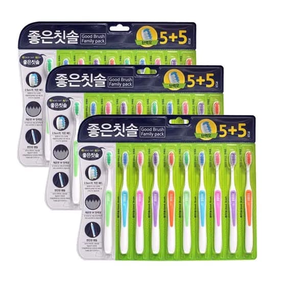 좋은칫솔 초극세모 10입+10입+10입+사은품 칫솔4입 (8,900원) (무료)