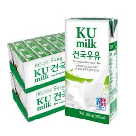 건국우유 멸균우유 200ml 24팩 X 2개 (총 2박스 48팩) <21,490원 / 무료배송>