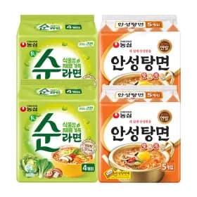 농심 안성탕면 10개, 순라면 8개 외 다양, 총 18개
