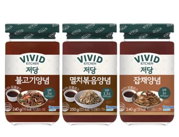 비비드 키친 저당 잡채 불고기 멸치볶음 양념 240g x 3종