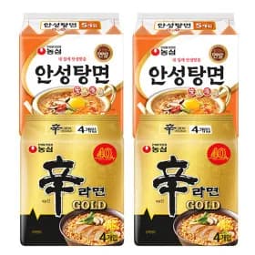 농심 신라면 골드 8개+안성탕면 10개 (12,990원) (무료)