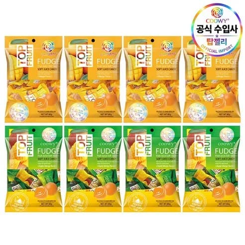 쿠위 탑젤리 망고맛+애플망고맛, 8개, 80g (13000원/무료)