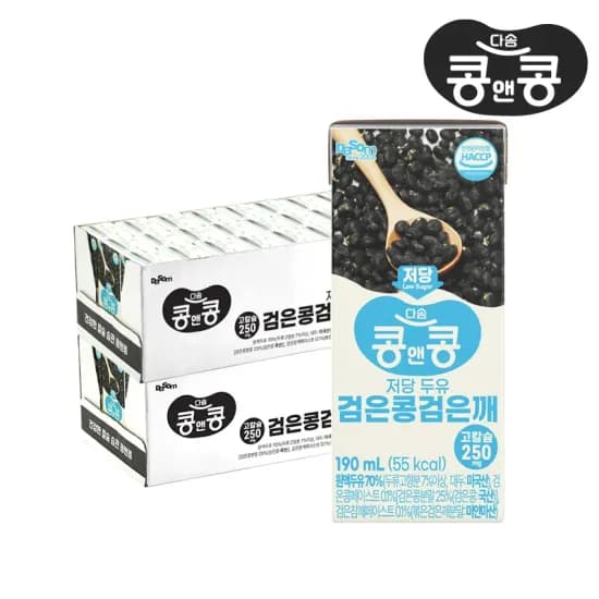 콩앤콩 저당두유 검은콩 검은깨 190ml x 48팩 (15,524원) (무료)