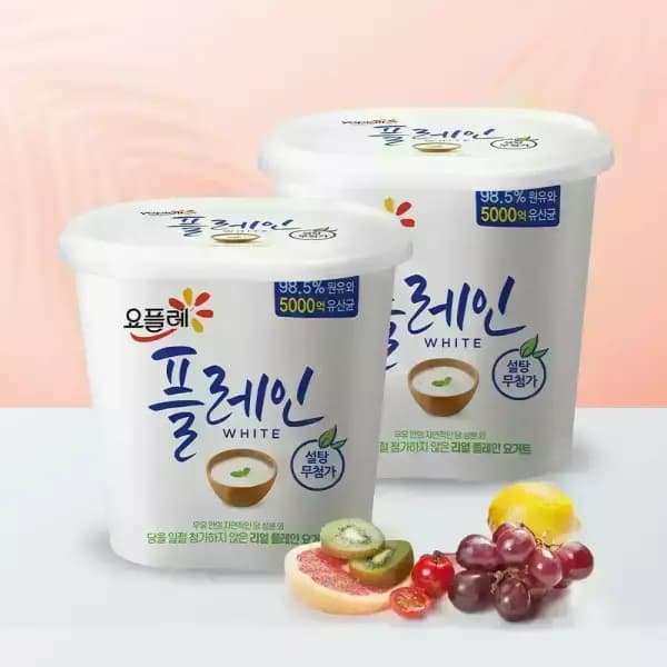 요플레 플레인 화이트 900g 2통 (9,990원)