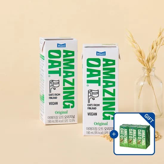 어메이징 오트 오리지널 190ml 24팩+오트 말차 6팩 네이버멤버십 (10,720원/무료 배송)