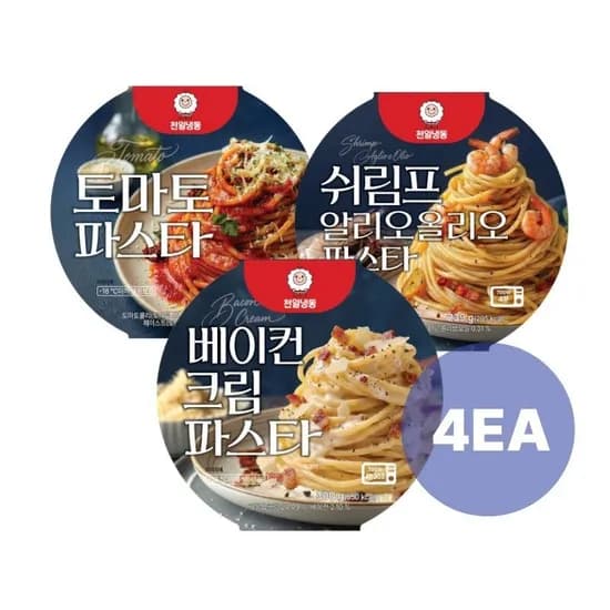 천일식품 파스타 4팩 골라담기 (알리오올리오/베이컨크림/토마토) (카드10,550) (무배)